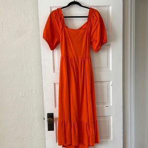 Orange Summer Midis Dress